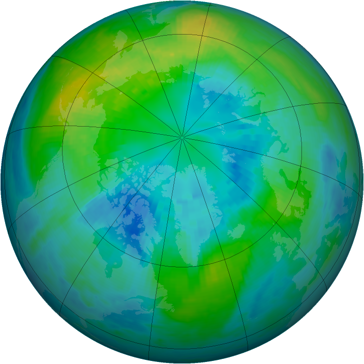 Arctic ozone map for 12 October 1984